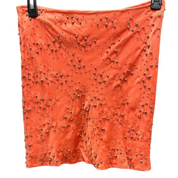 Rachel Comey Beaded Accent Mini Skirt in Orange NWT Size 4 - Picture 5 of 7